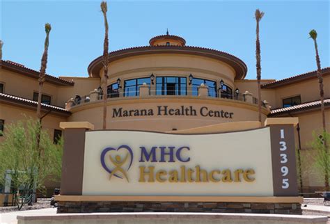 Mhc marana - About Marana Health Center. ... MHC Main Health Center & Quick Care. Location: 0.42 miles from . 13395 N. Marana Main St. Marana, AZ - 85653 (520) 682-4111; Monday 8:00 AM - 5:00 PM| Sliding Scale; View Details. Marana Middle Schl …